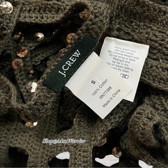 J.Crew Collection dark avocado sequin crochet netted vest *shop@iamwarrior - Picture 8 of 9